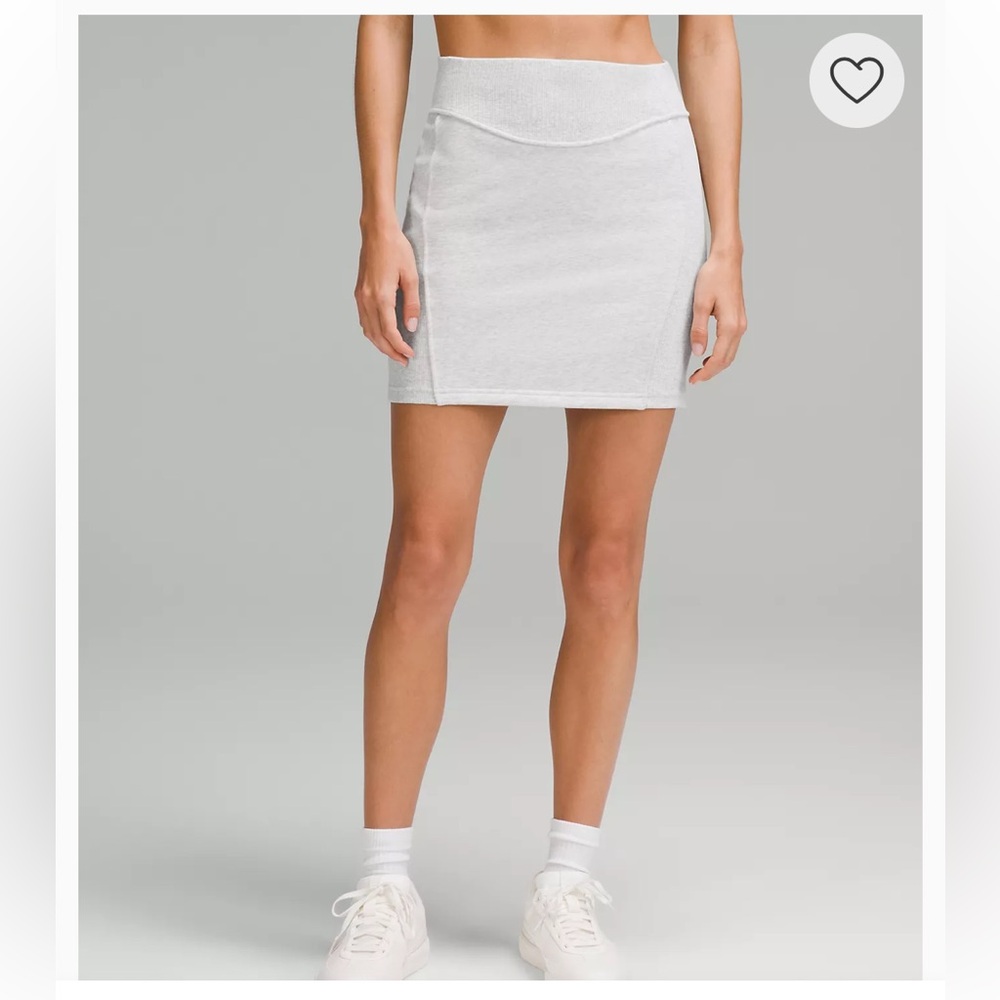 Scuba High-Rise Mini Skirt (S) Heathered Core Ultra Light Grey